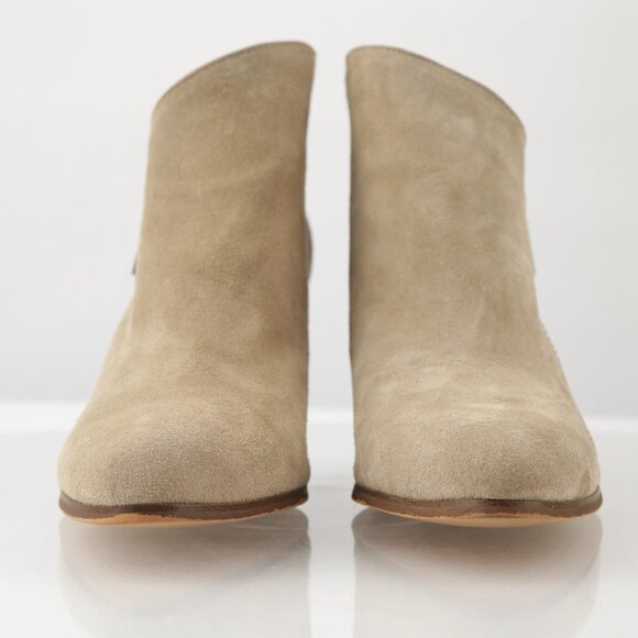 1.STATE Womens Kaleb Boot Size 9 Tan Taupe Suede Wedge Heel Zip Up Bootie - Picture 4 of 13